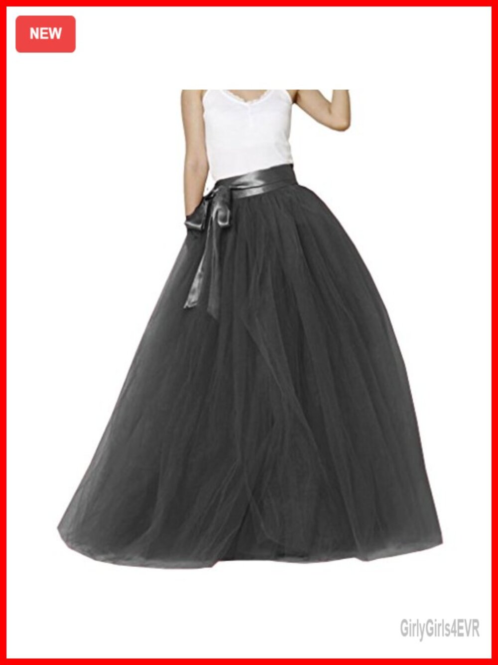 Women's Long Tutu Tulle Skirt High Rise Full Skirt for Prom Wedding Party